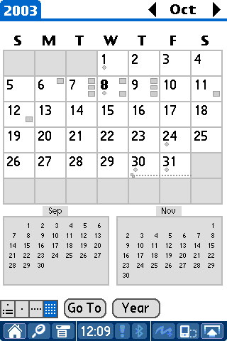 Calendar’s Month-by-Month View