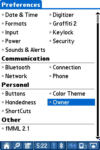 Palm Preferences