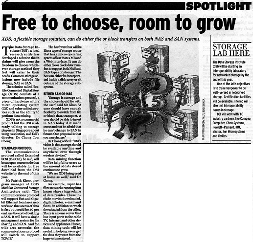 Free to Choose, Room to Grow <br/> Computer Times, 12 September 2001